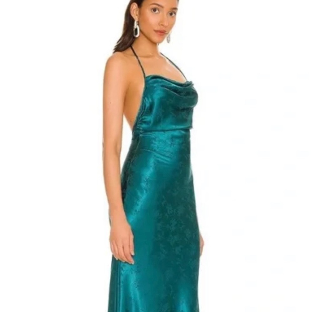 MAJORELLE Mermaid Midi Dress in Deep Teal